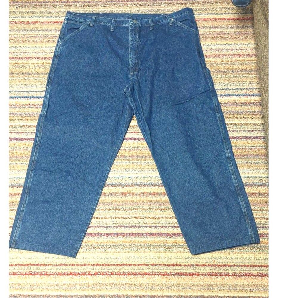 Wrangler Carpenter Jeans Mens 40x30 Blue Denim Relaxed Workwear Utility Pants